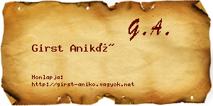 Girst Anikó névjegykártya